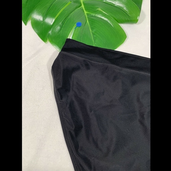 NEW $18 Xhilaration Black High Leg‎ High Waist Bikini Bottoms [ Small ] #3363 - Picture 10 of 11